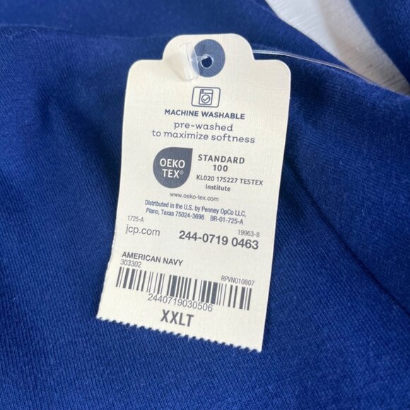 St Johns Bay Essential Tee Tshirt Women XXLT Blue New Vneck - Picture 6 of 7